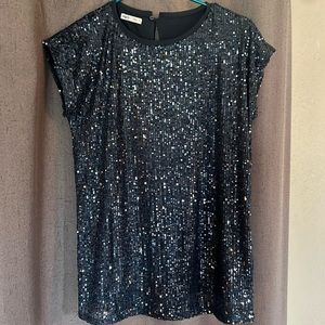 Woman’s navy blue , sequin blouse
